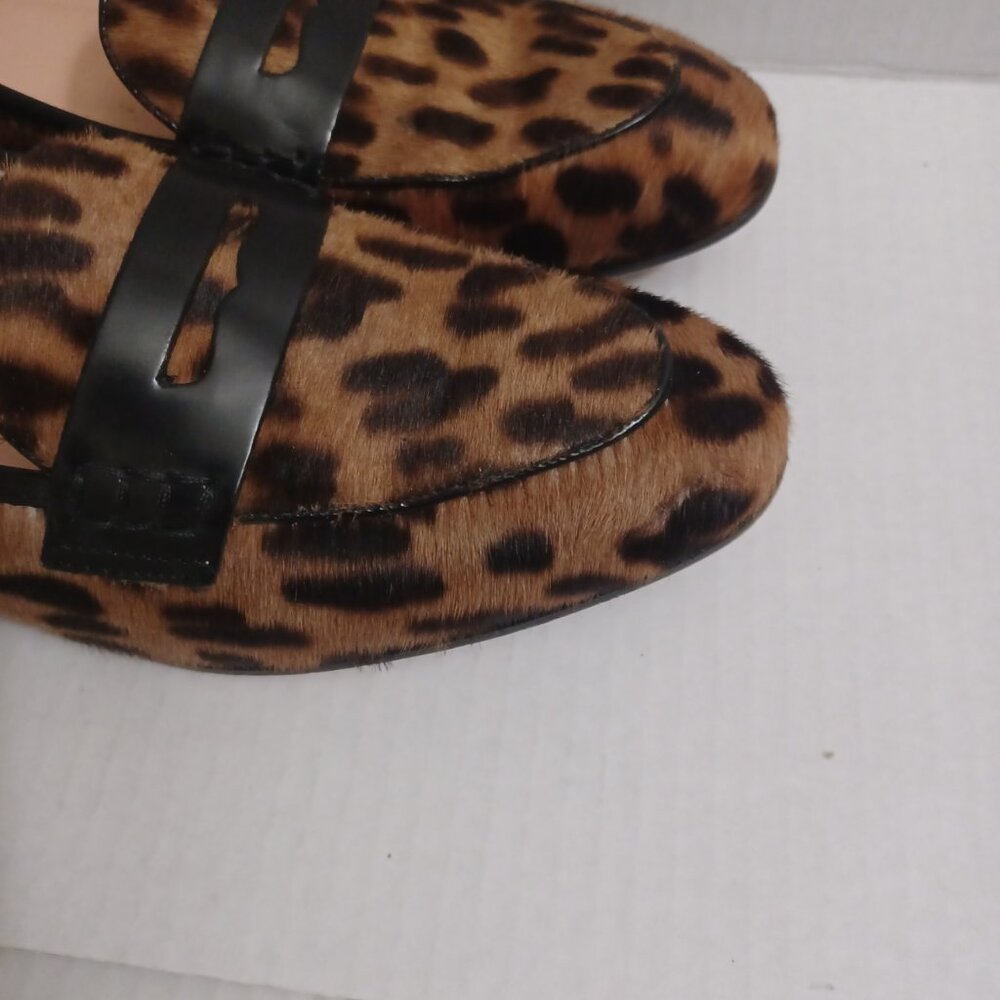 J.CREW ACADEMY LOAFERS IN LEOPARD CALF HAIR SIZE 7.5 - Picture 10 of 16